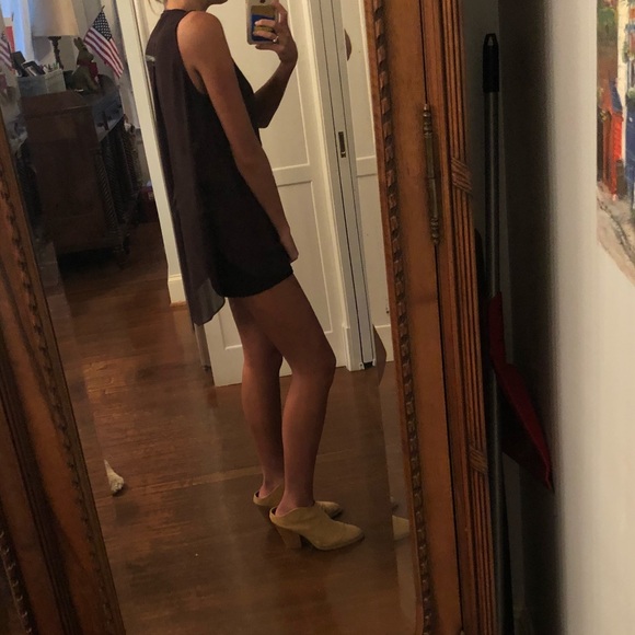 Aqua luxe blouse- beaded sleeveless high low - Picture 5 of 6